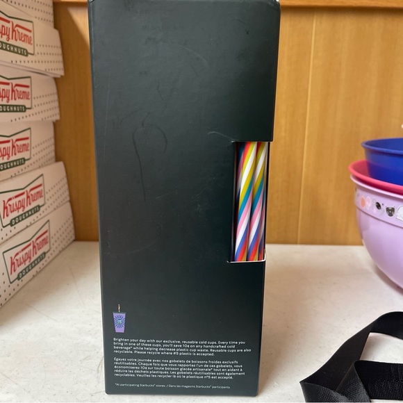 Starbucks reusable cold cups summer edition f5 pack with straws new with tags - Picture 3 of 4